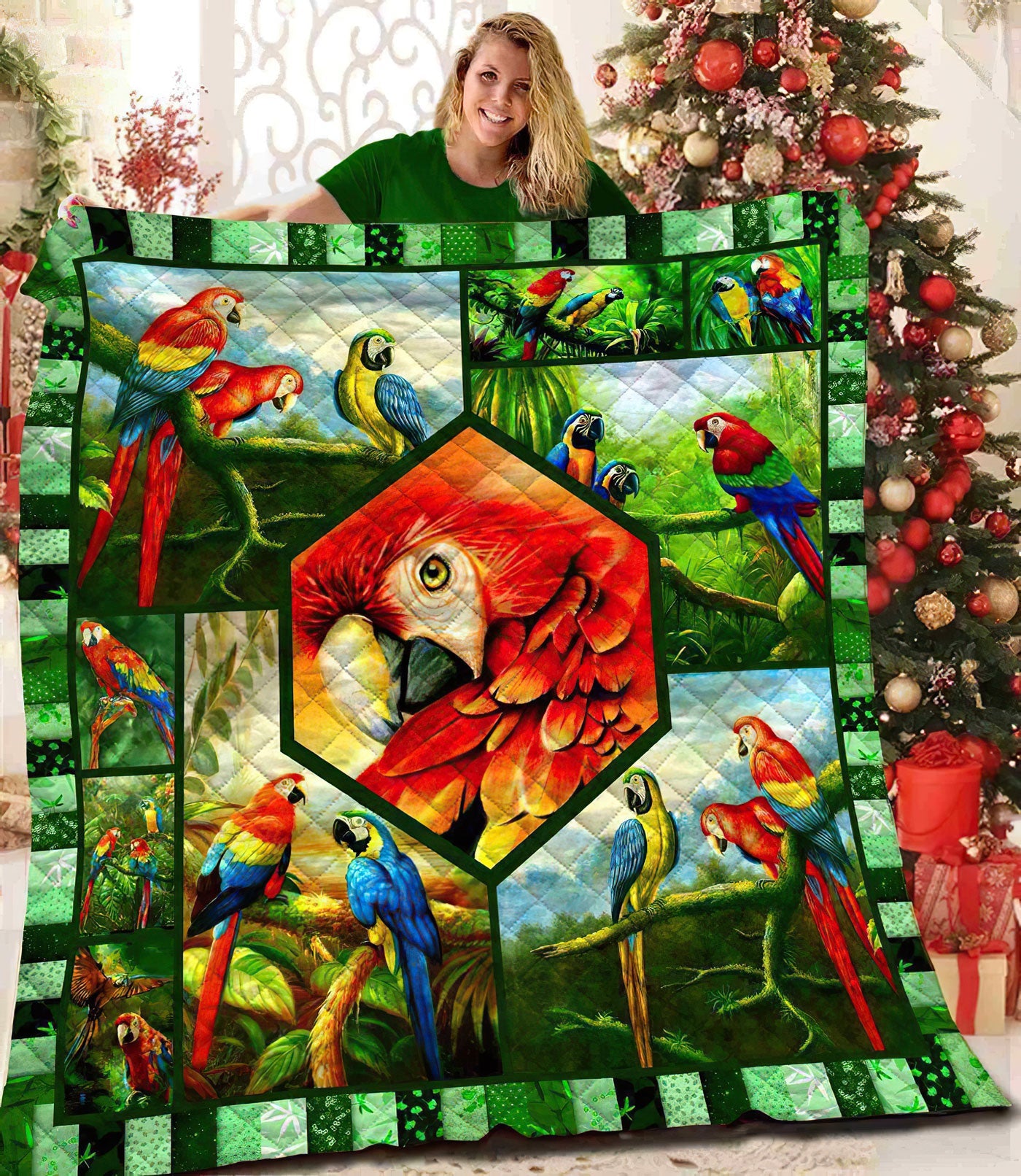 Tropical Parrot HM271009D Quilt Blanket