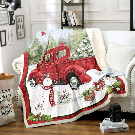 Truck Christmas CG2210230TT Sherpa Fleece Blanket