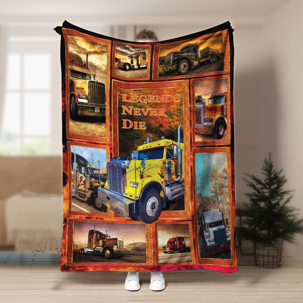 Trucker CLA21100842F Sherpa Fleece Blanket