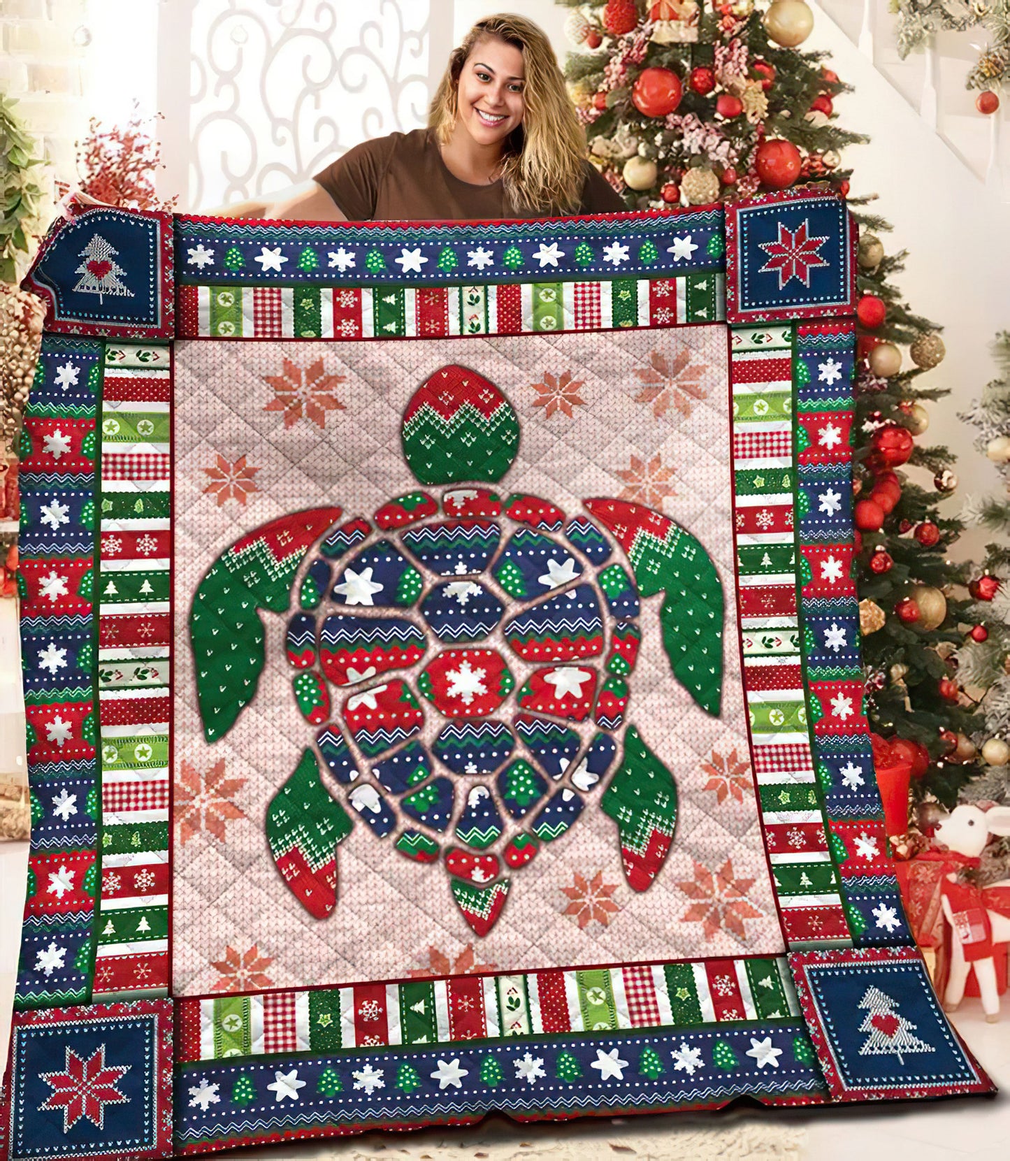 Turtle Christmas ND011113 Quilt Blanket