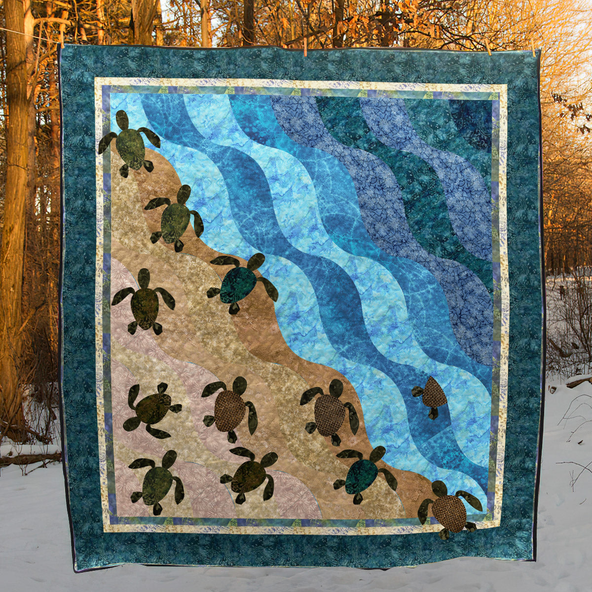 Turtle CLA0910716Q Quilt Blanket