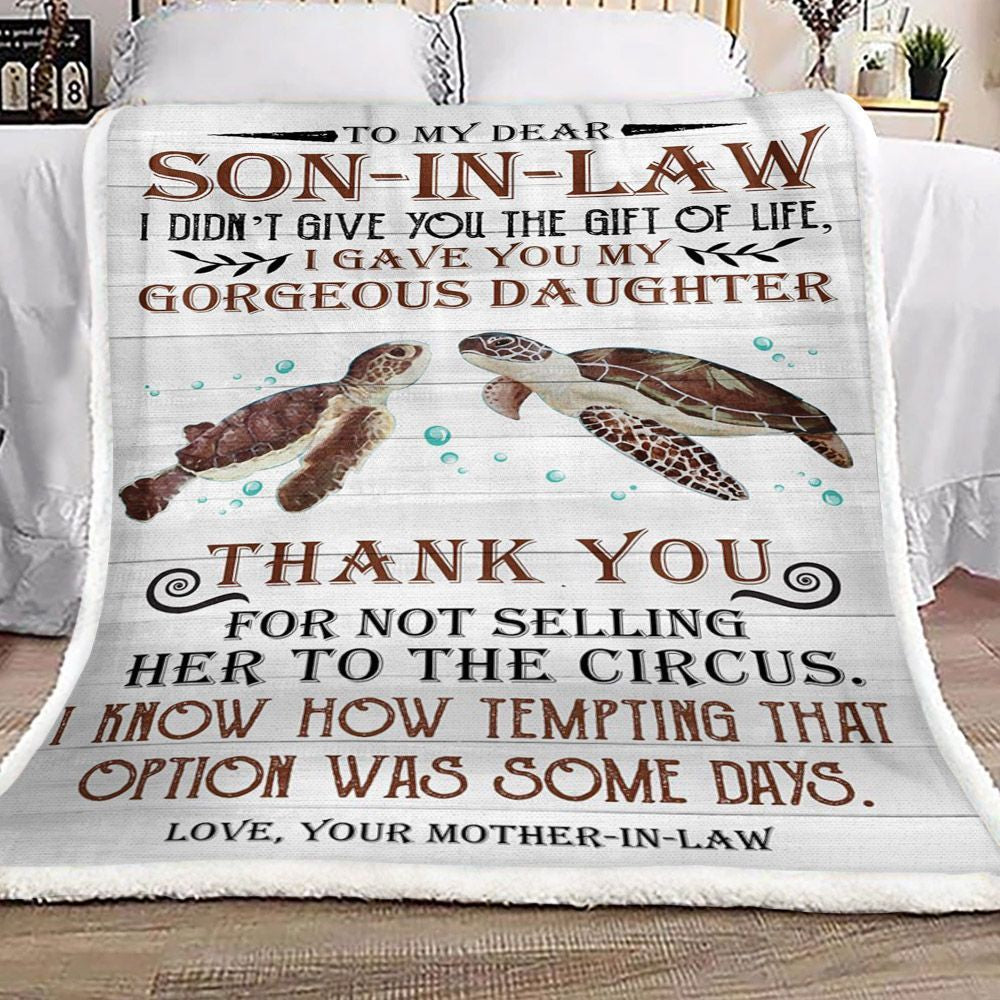 Turtle To My Dear Son In Law To My Mother In Law CL16110702MDF Sherpa Fleece Blanket