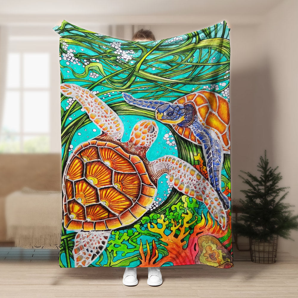 Turtle BT070992F Sherpa Fleece Blanket