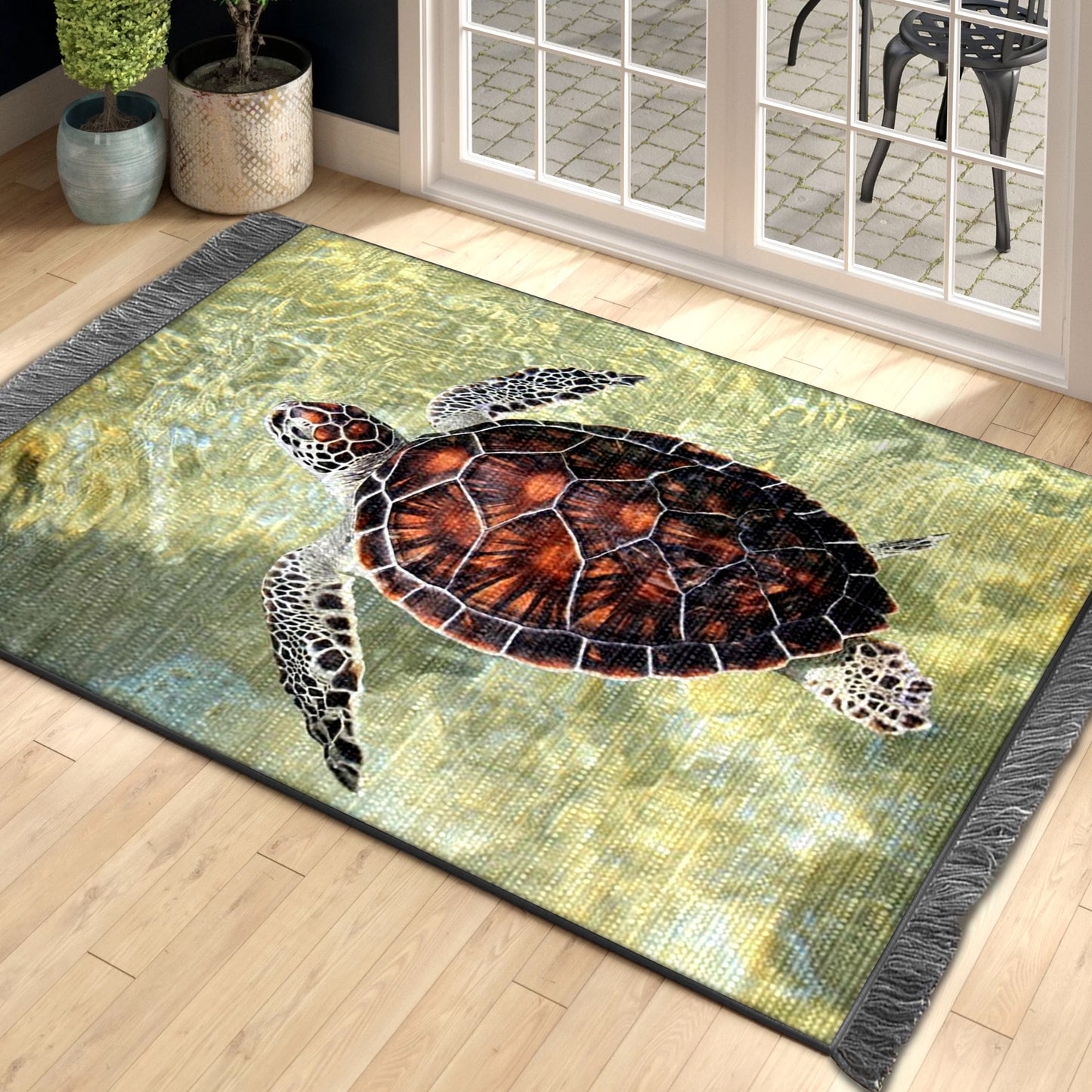 Turtle ML270855O Decorative Floor-cloth