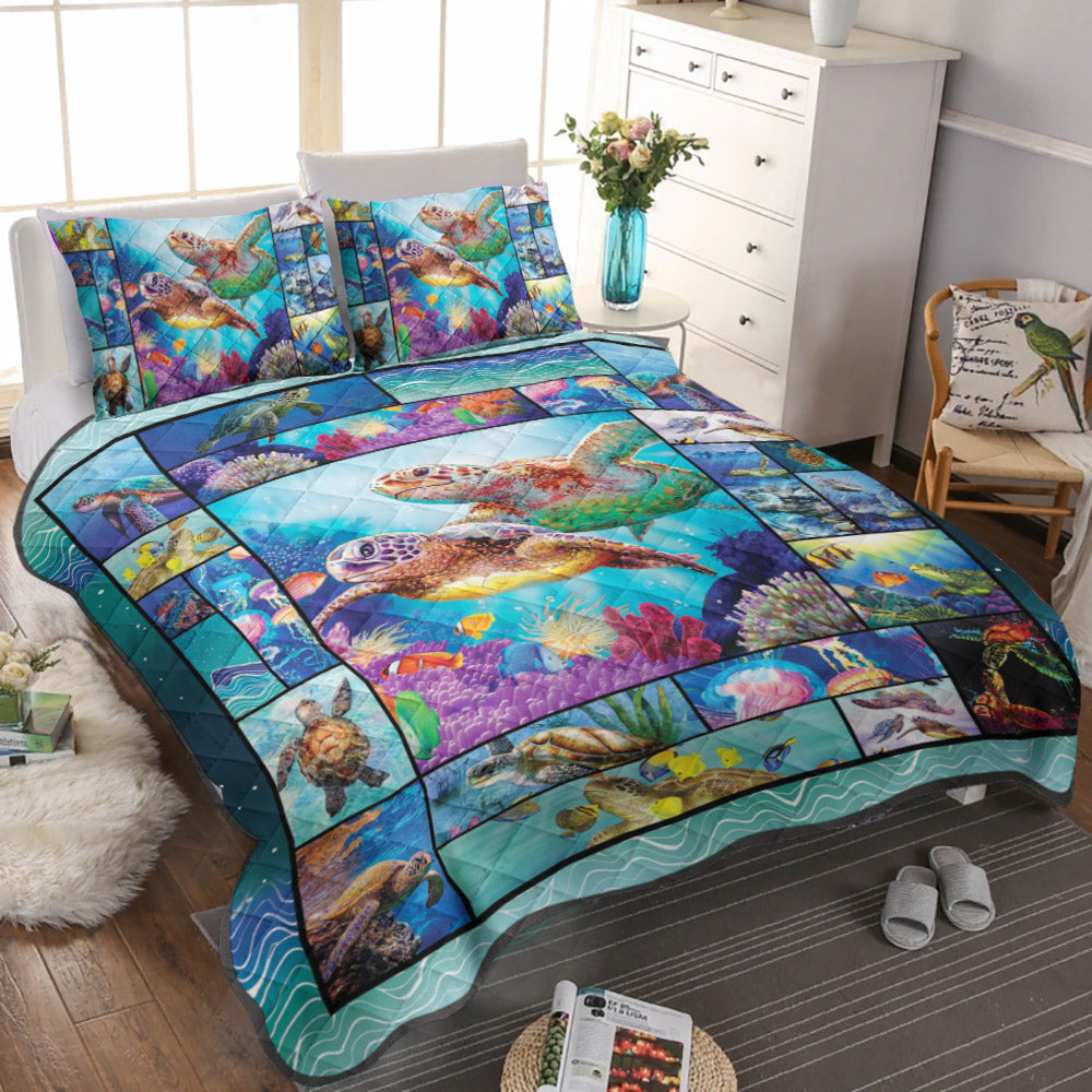 Turtle Ocean CLM0611348B Quilt Bedding Set