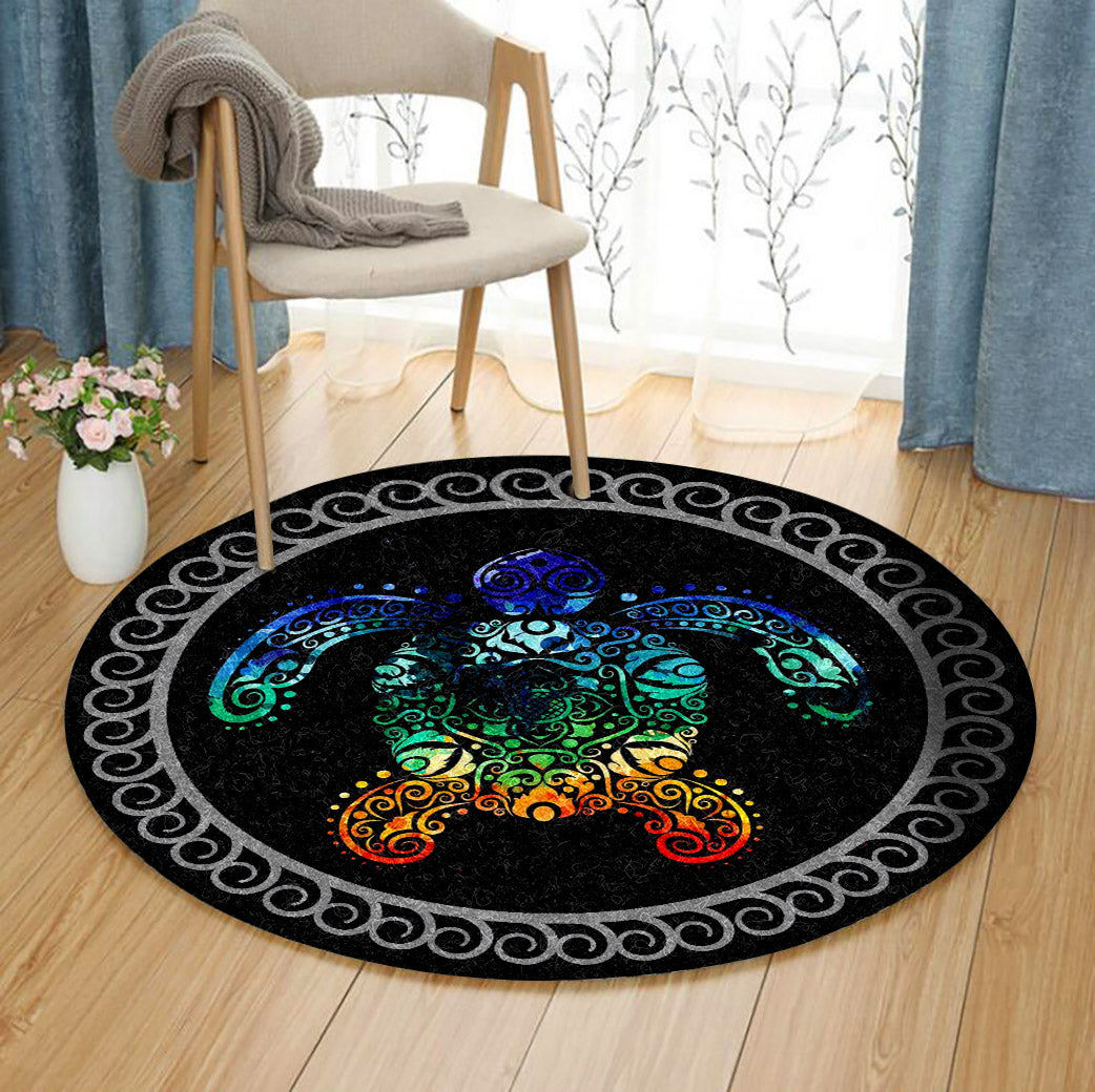 Circle Turtle Rug Turtle TT310725A Round Area Rug – Charming Favor