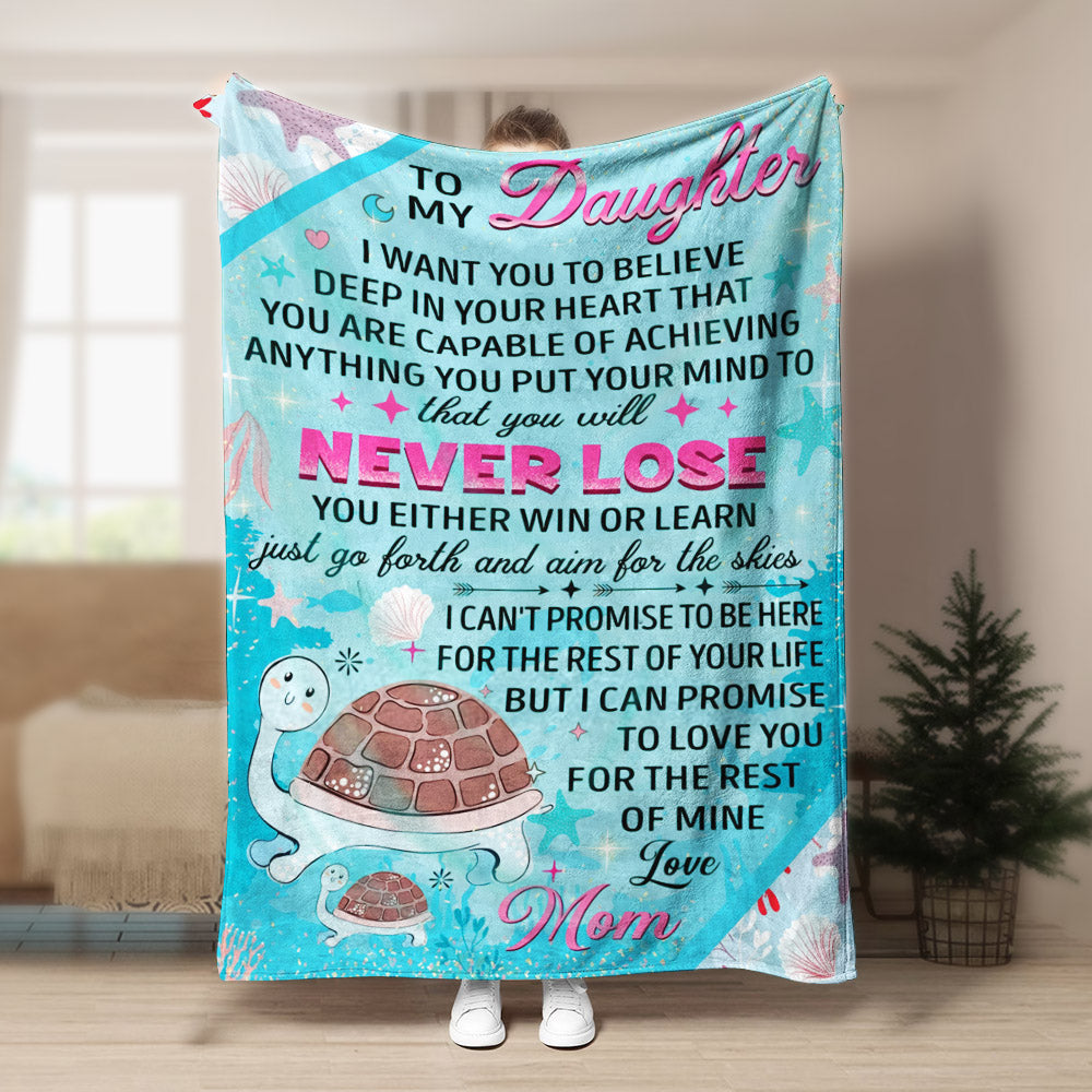 Turtle To My Daughter CLA1910185F Sherpa Fleece Blanket