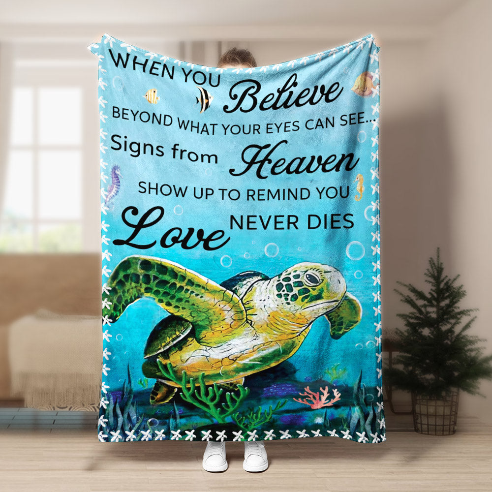 Turtle When You Believe CLA1910190F Sherpa Fleece Blanket