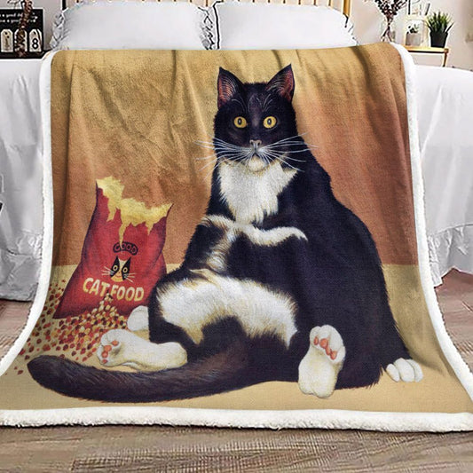 Tuxedo Cat BT1411112F Sherpa Fleece Blanket