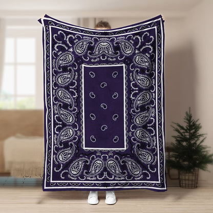 Ultra Plush Royal Purple Bandana CLA21100143F Sherpa Fleece Blanket