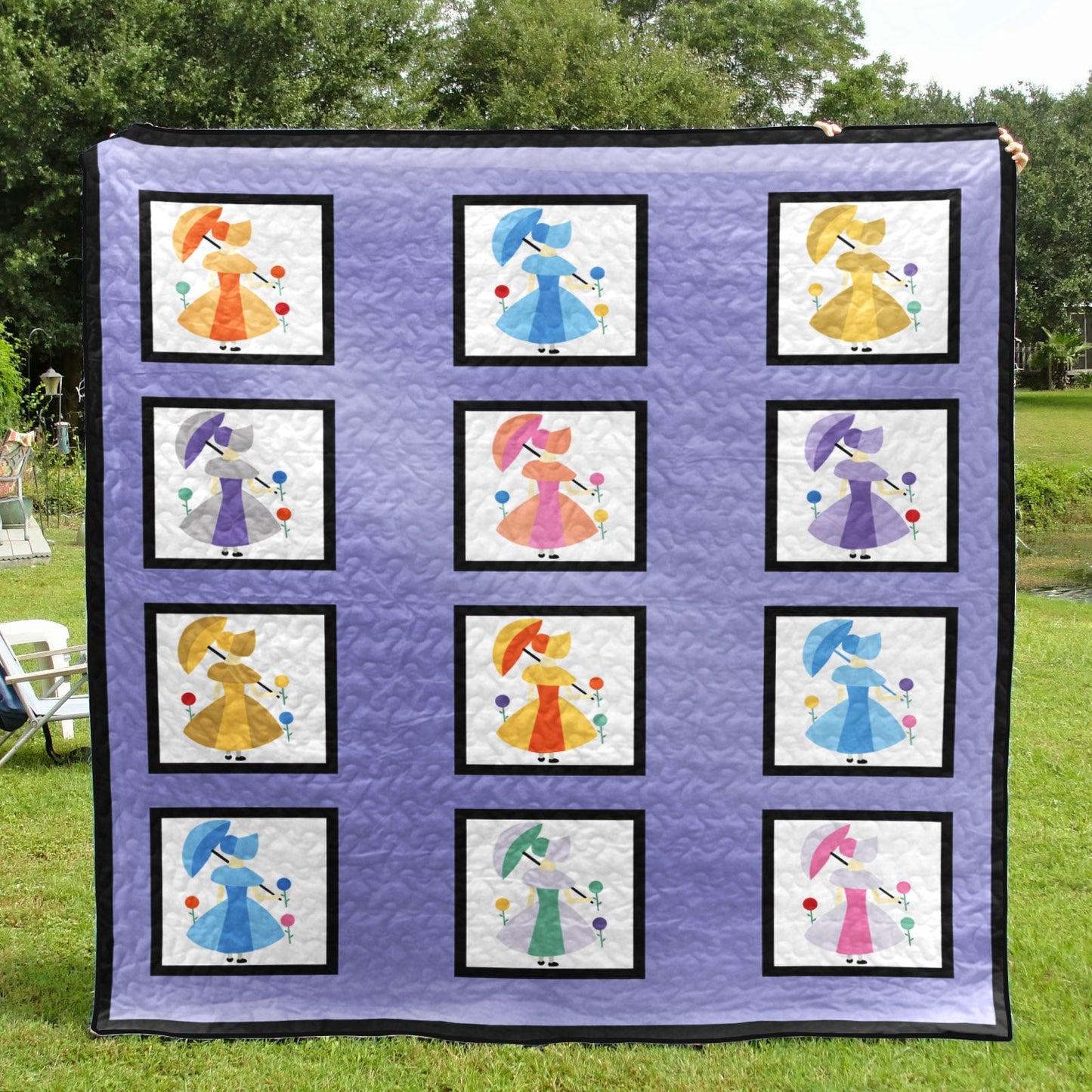 Umbrella Girl CLA2111653Q Quilt Blanket