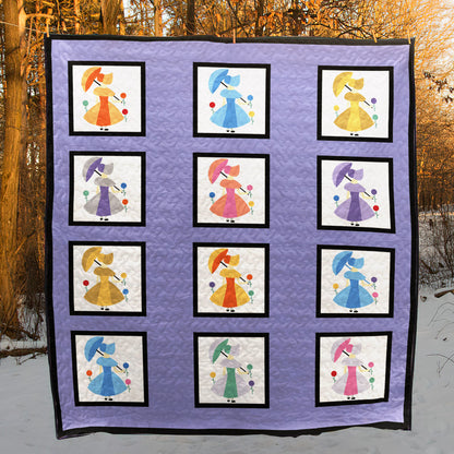 Umbrella Girl CLA2111653Q Quilt Blanket