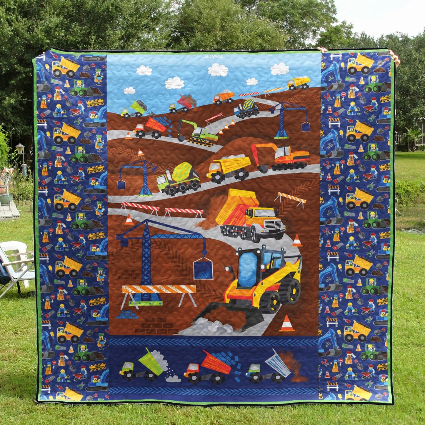 Under Construction CLT1810243H Quilt Blanket