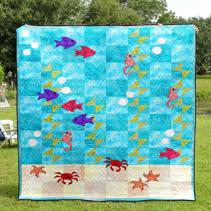 Underwater Sea Adventure Throw Quilt Pattern CLA1112025Q Quilt Blanket