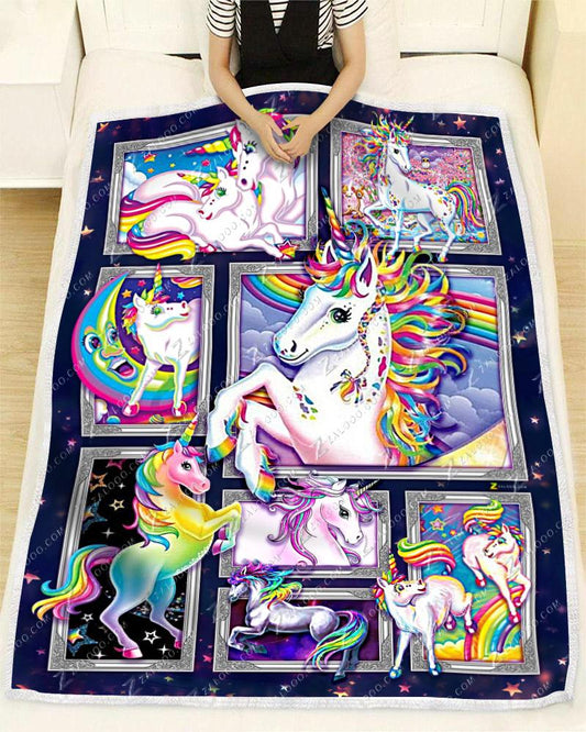 Unicorn Cute Unicorns CL29110917MDF Sherpa Fleece Blanket