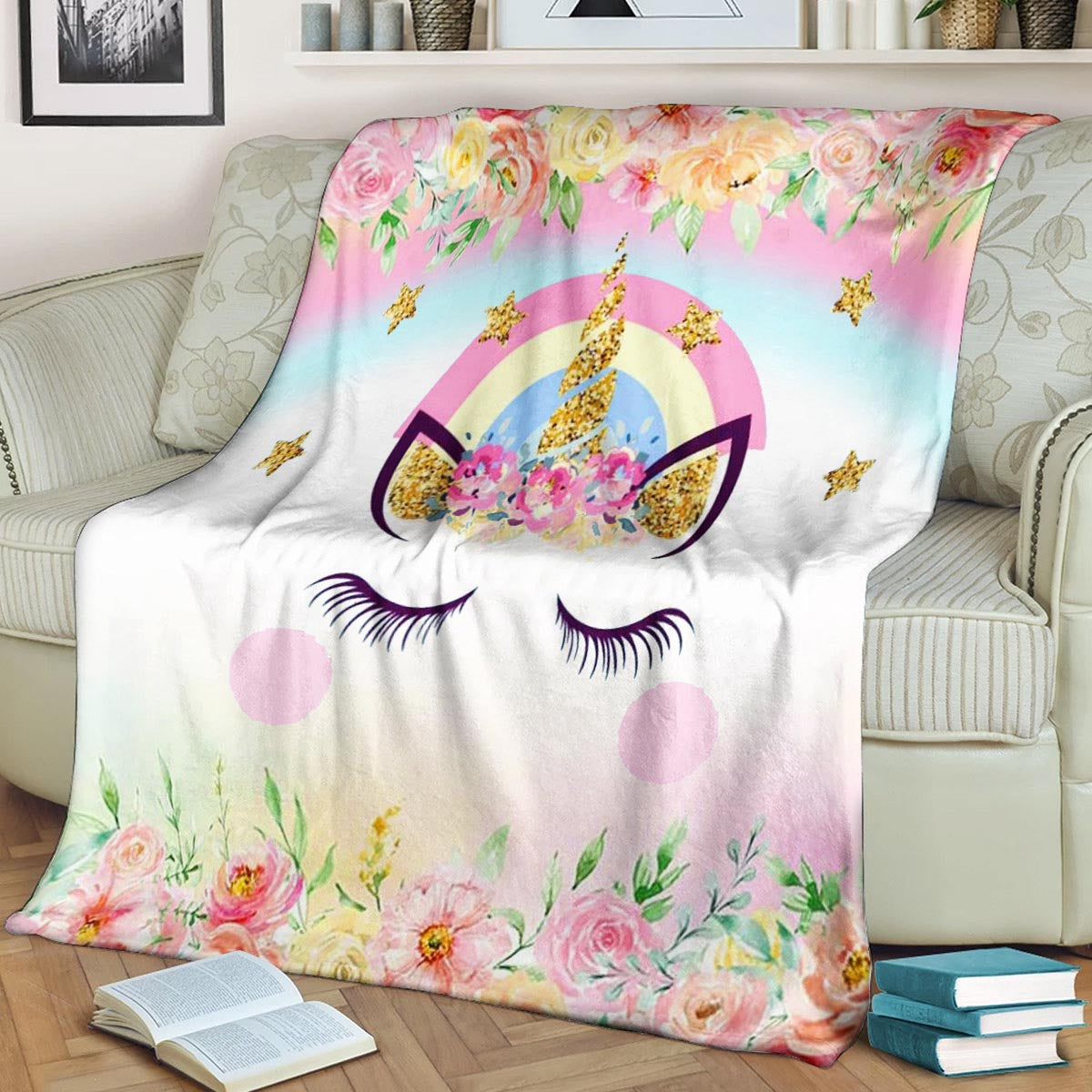 Unicorn HN081025F Sherpa Fleece Blanket