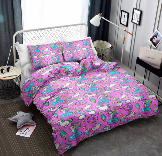 Unicorn Pink Purple CLM1810154B Bedding Sets