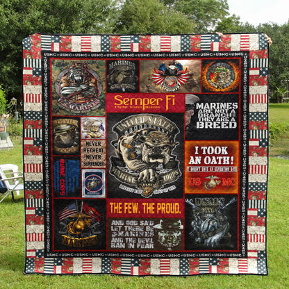 United States Marines Dog TL100630 Quilt Blanket