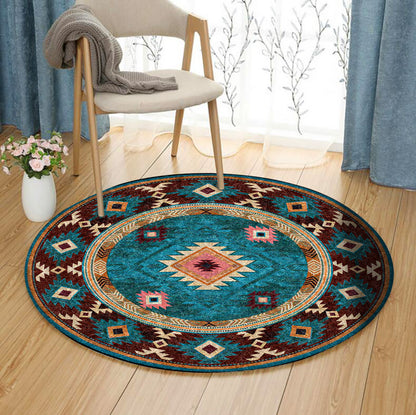 United Tribes Pattern Native American Pride CLA1610331RR Round Area Rug