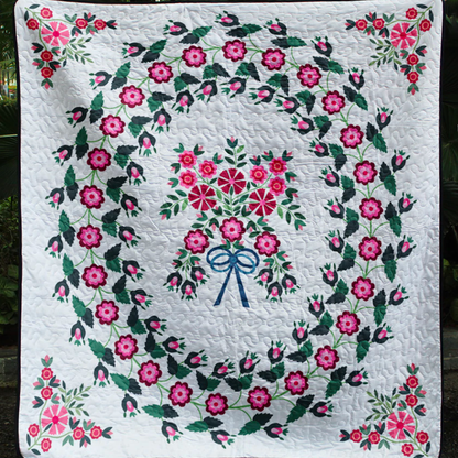 Pink Flower Garden CLA1710451Q Quilt Blanket