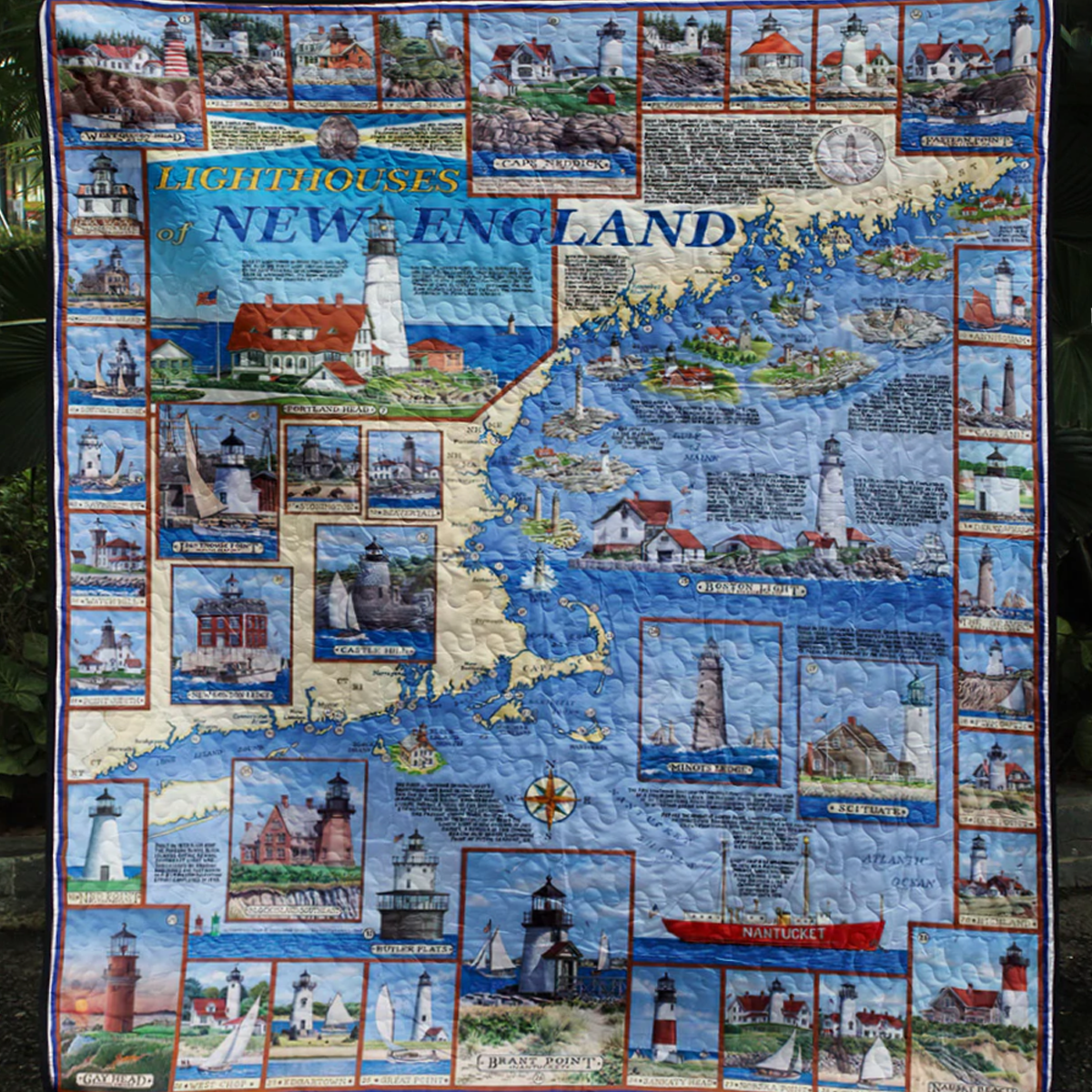 Lighthouse Of New England Quilt Blanket MN021102