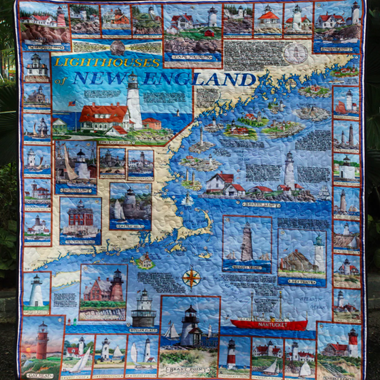 Lighthouse Of New England Quilt Blanket MN021102