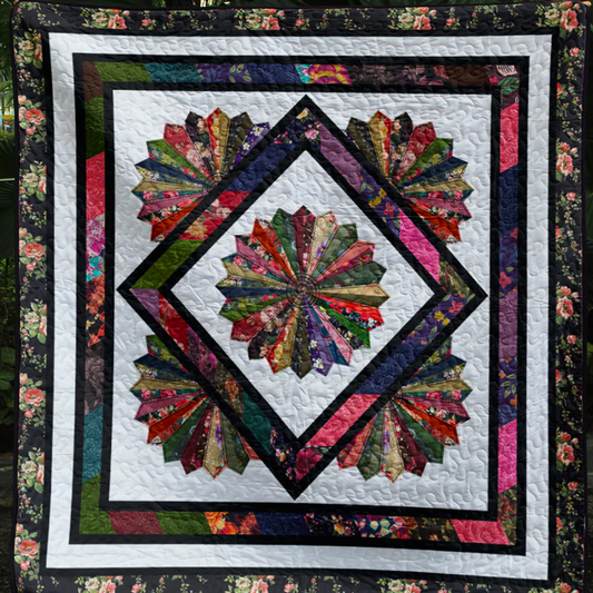 Neck Tie Flower CLA1010404Q Quilt Blanket