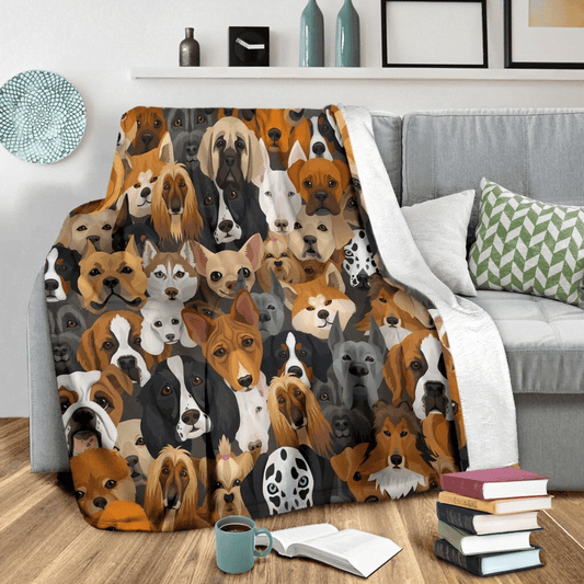 Various Dog breeds Throw CLA0411217F Sherpa Fleece Blanket