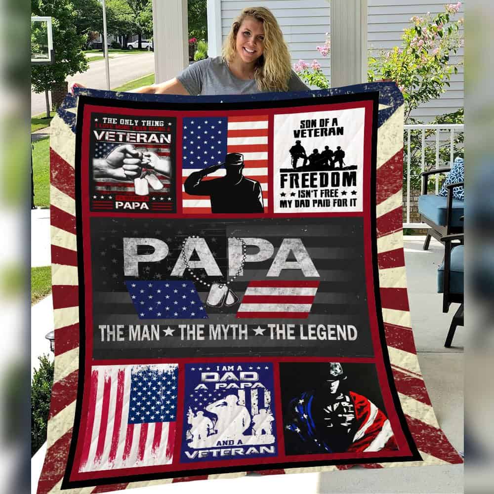 Veteran Papa CL15100379MDQ Quilt Blanket