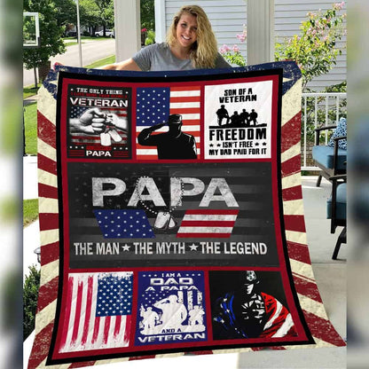 Veteran Papa CL15100379MDQ Quilt Blanket