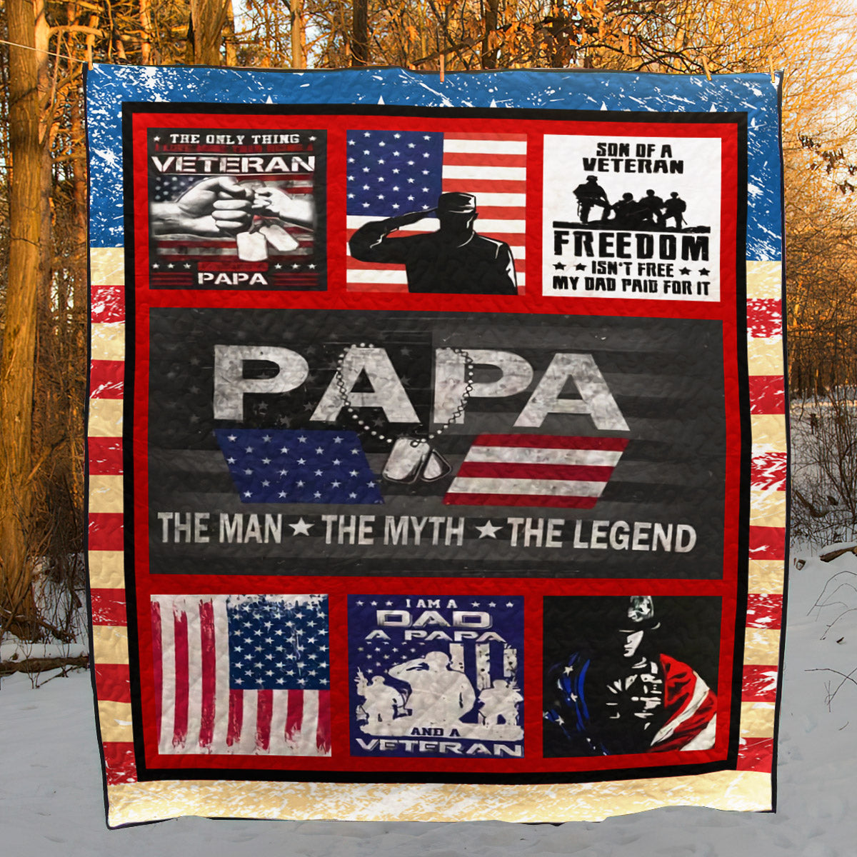 Veteran Papa CL15100379MDQ Quilt Blanket