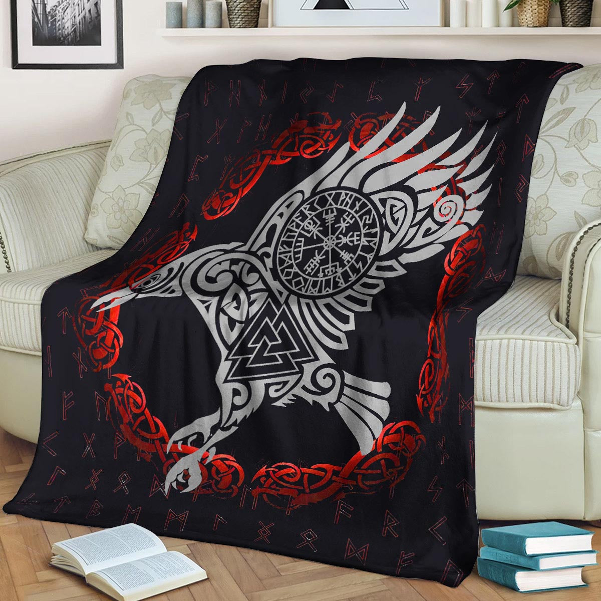 Viking Raven & Old Rune CLM1810197S Sherpa Fleece Blanket – Charming Favor