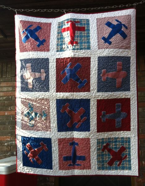 Vintage Airplane CLM200655 Quilt Blanket