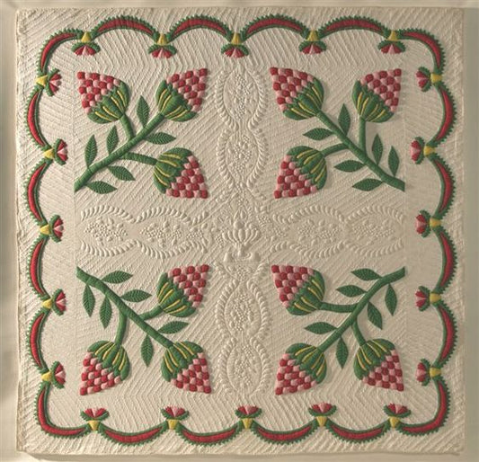 Vintage Reimagined Featuring Strawberry Rose CLA1210355Q Quilt Blanket