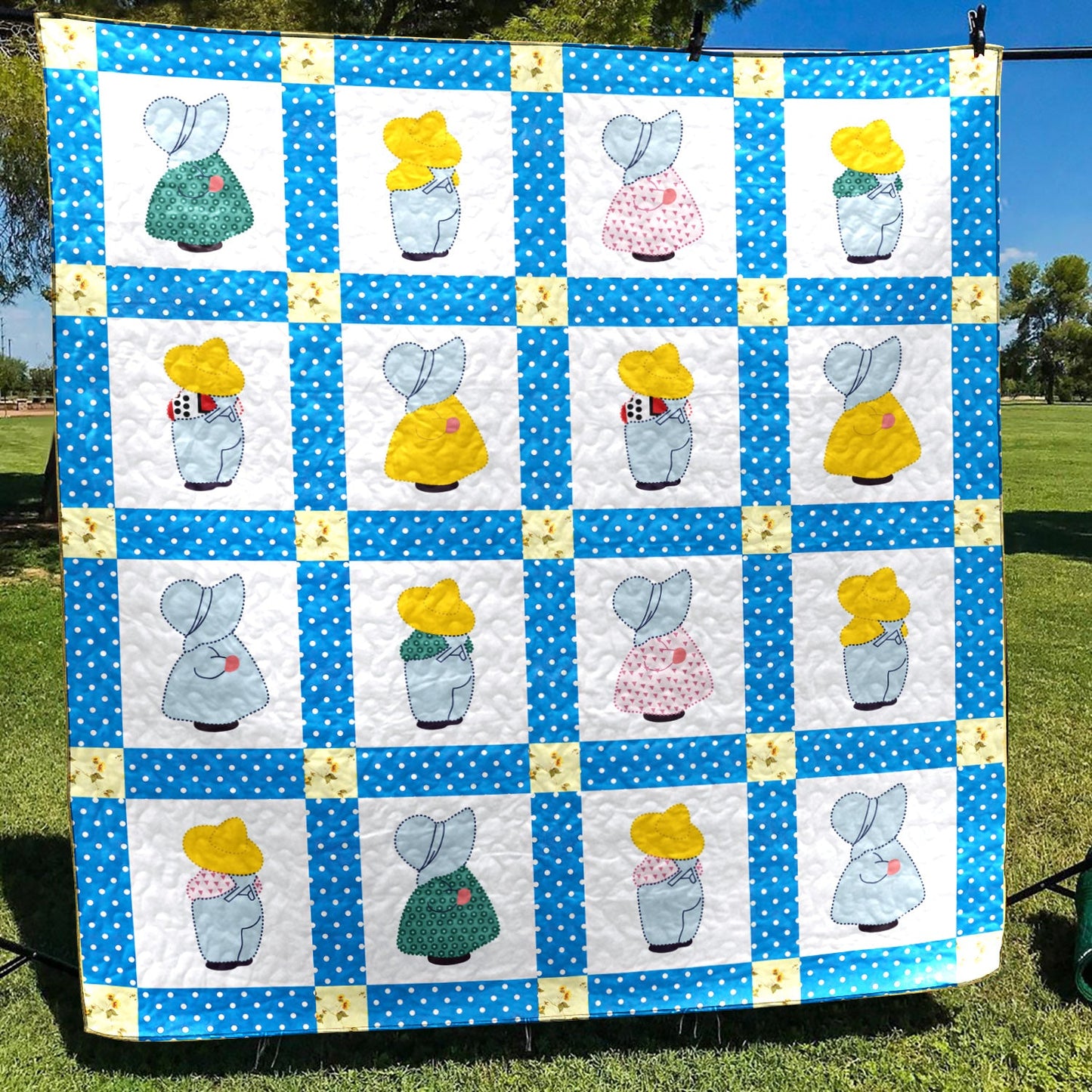 Vintage Sunbonnet Sue CLA1410600Q Quilt Blanket