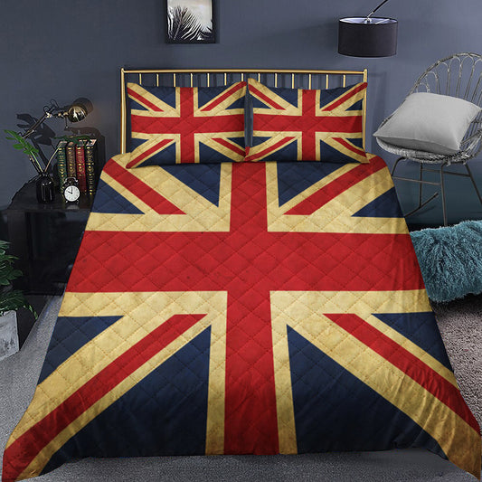 Vintage Union Jack British Flag Quilt Bedding Set MT1509005
