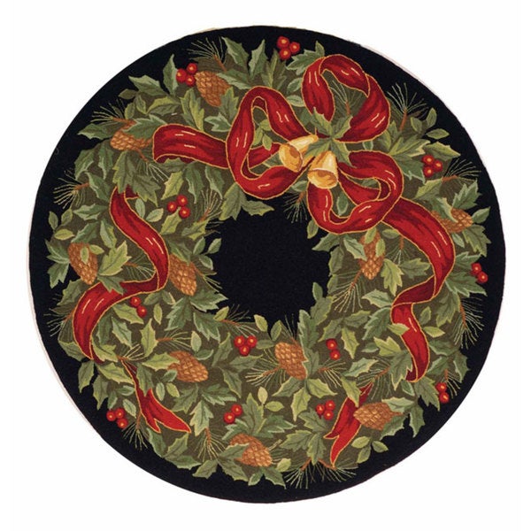 Vintage Christmas CLM1210194R Round Area Rug