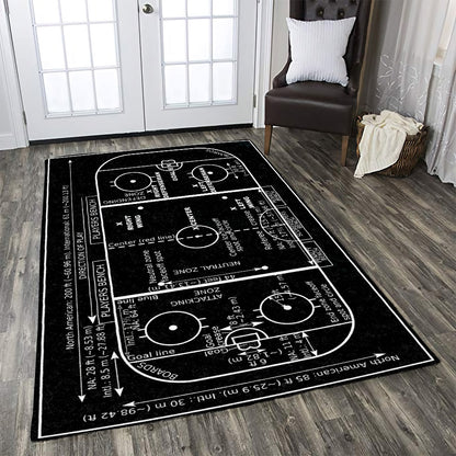 Vintage Ice Hockey Rink CLA1410149R Rug