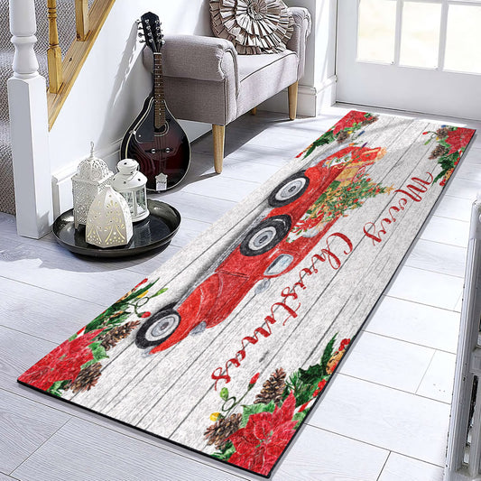 Vintage Red Truck Christmas VD0611005RU Runner Rug