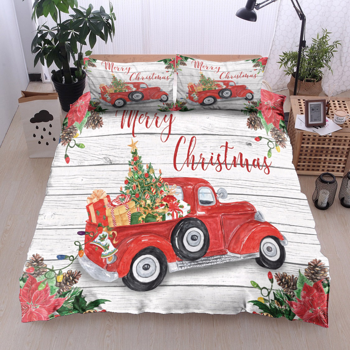 Vintage Red Truck Christmas VD0611199B Bedding Sets