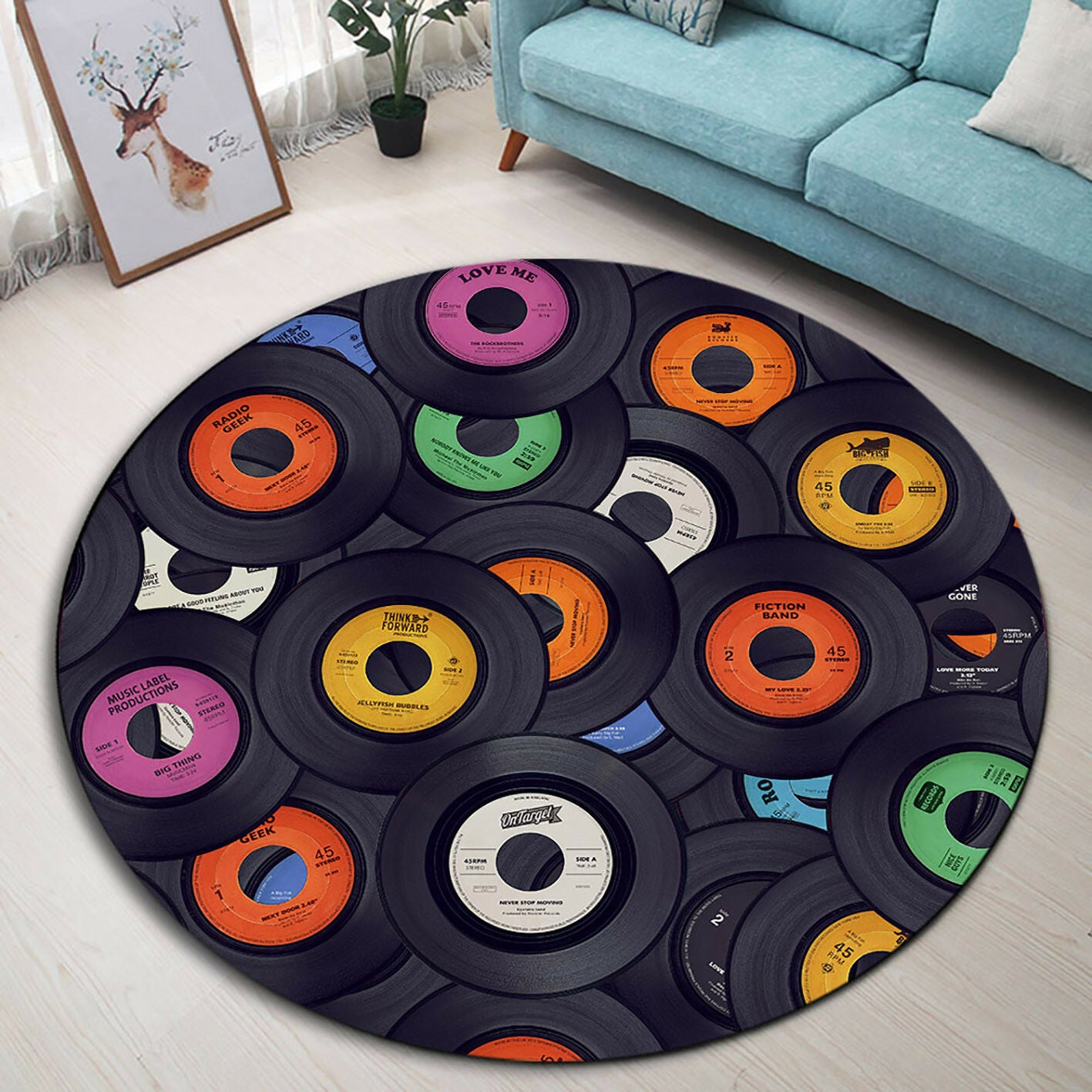 Vinyl Record CL03100084MDC Round Area Rug