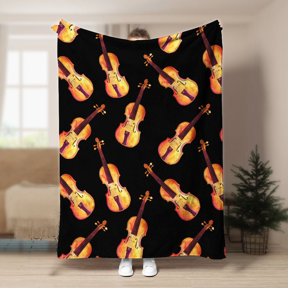 Violin Pattern CLA15101065F Sherpa Fleece Blanket