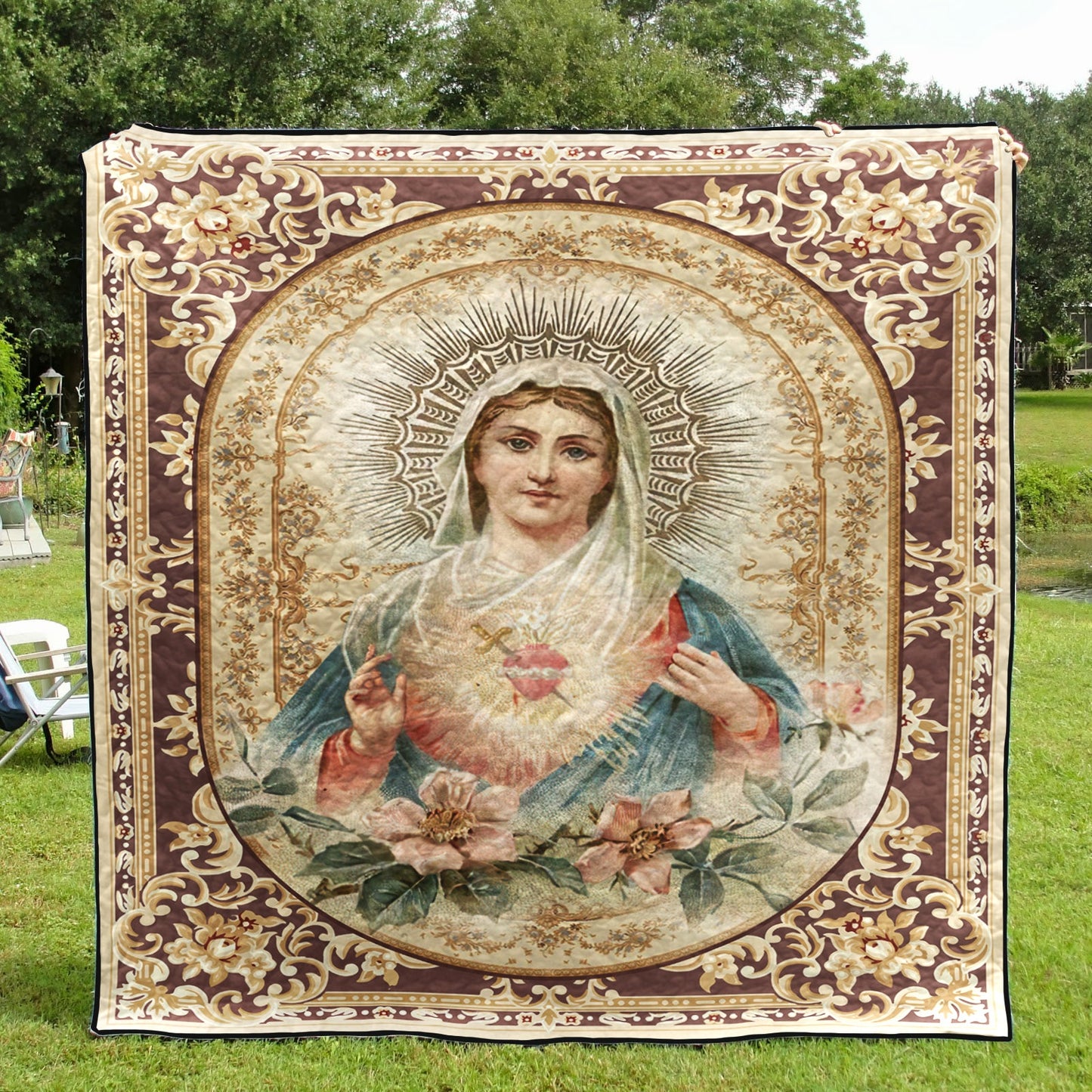 Virgin Mary Quilt Blanket HM1907002M