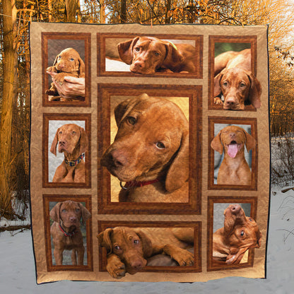 Vizsla Frame CL09100138MDQ Quilt Blanket