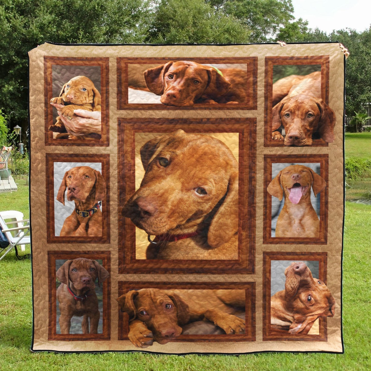 Vizsla Frame CL09100138MDQ Quilt Blanket