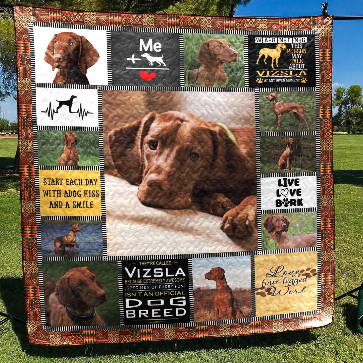 Vizsla Love Each Day CL10100245MDQ Quilt Blanket