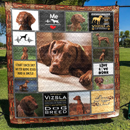 Vizsla Love Each Day CL10100245MDQ Quilt Blanket