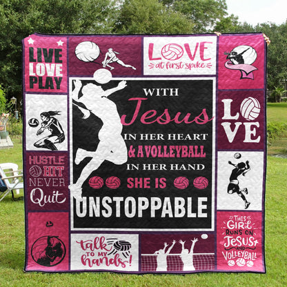 Volleyball Girl CL15100416MDQ Quilt Blanket