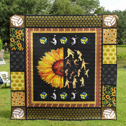 Volleyball Sunflower CL15100419MDQ Quilt Blanket