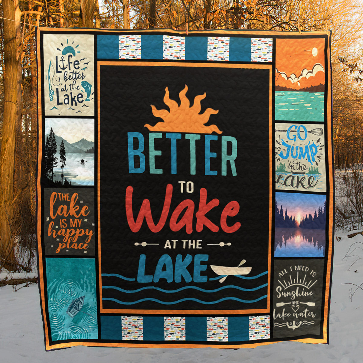 Wake At The Lake CLA31100316Q Quilt Blanket